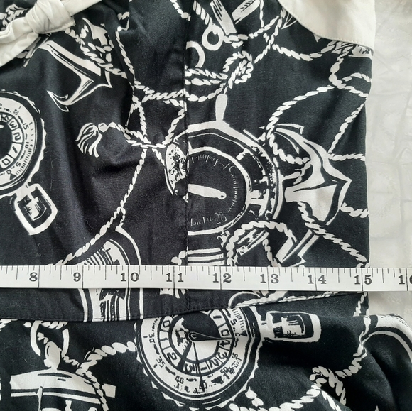 Hell Bunny nautical sailor anchor swing dress black and cream L - Picture 13 of 14